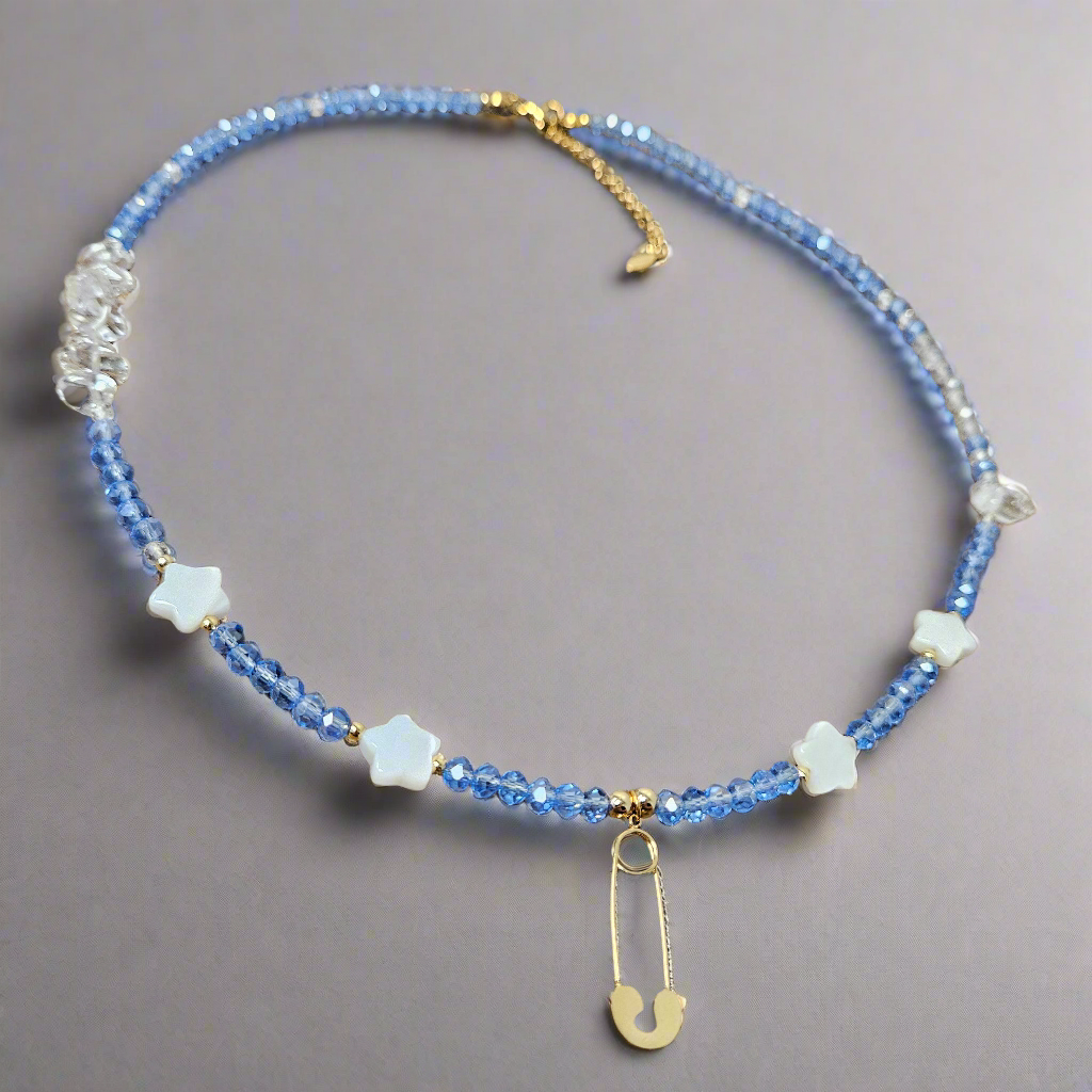 Blue with stars and clear quarts
