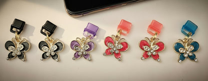 Device Dust Plug Charm - Butterfly: USB C/Type C - Accessory
