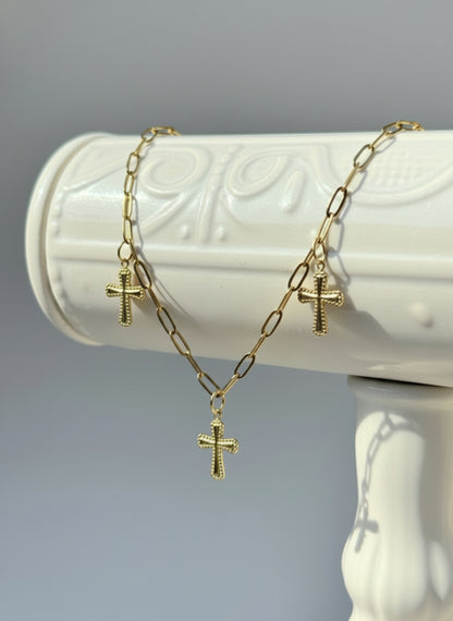 Cross Charmed Bracelet 6.5"