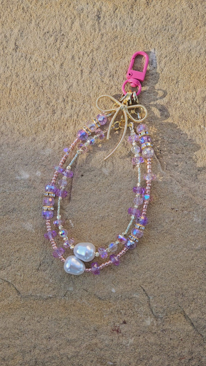 Purple crystal wristlet