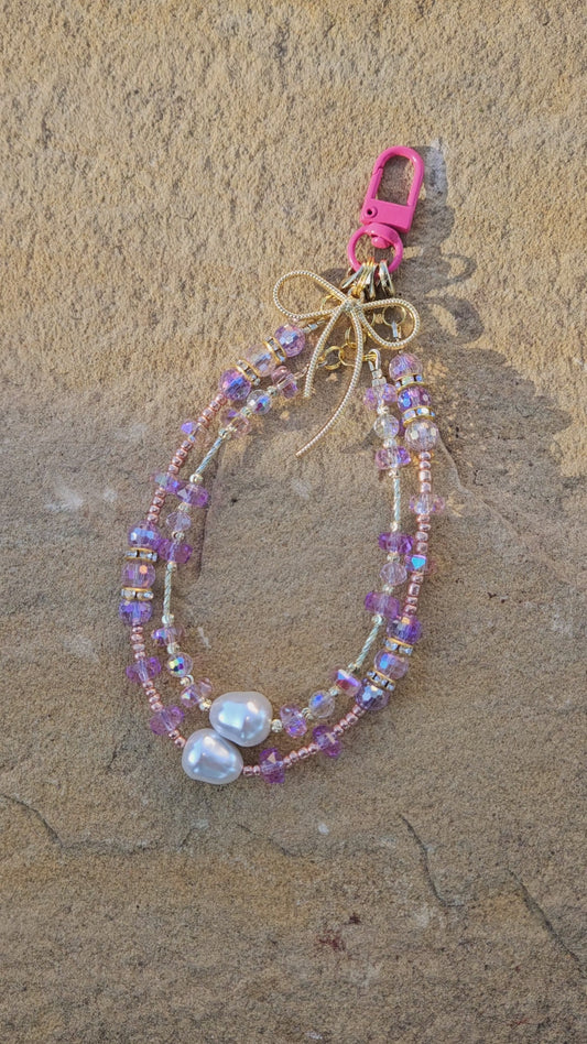 Purple crystal wristlet