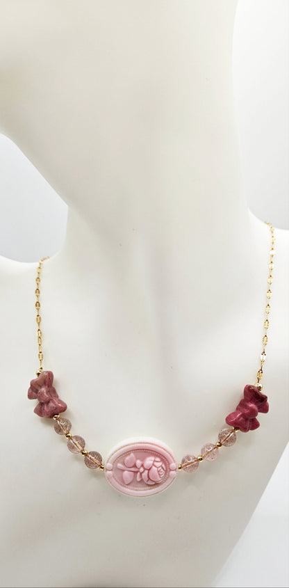 Bows & Rose Necklace