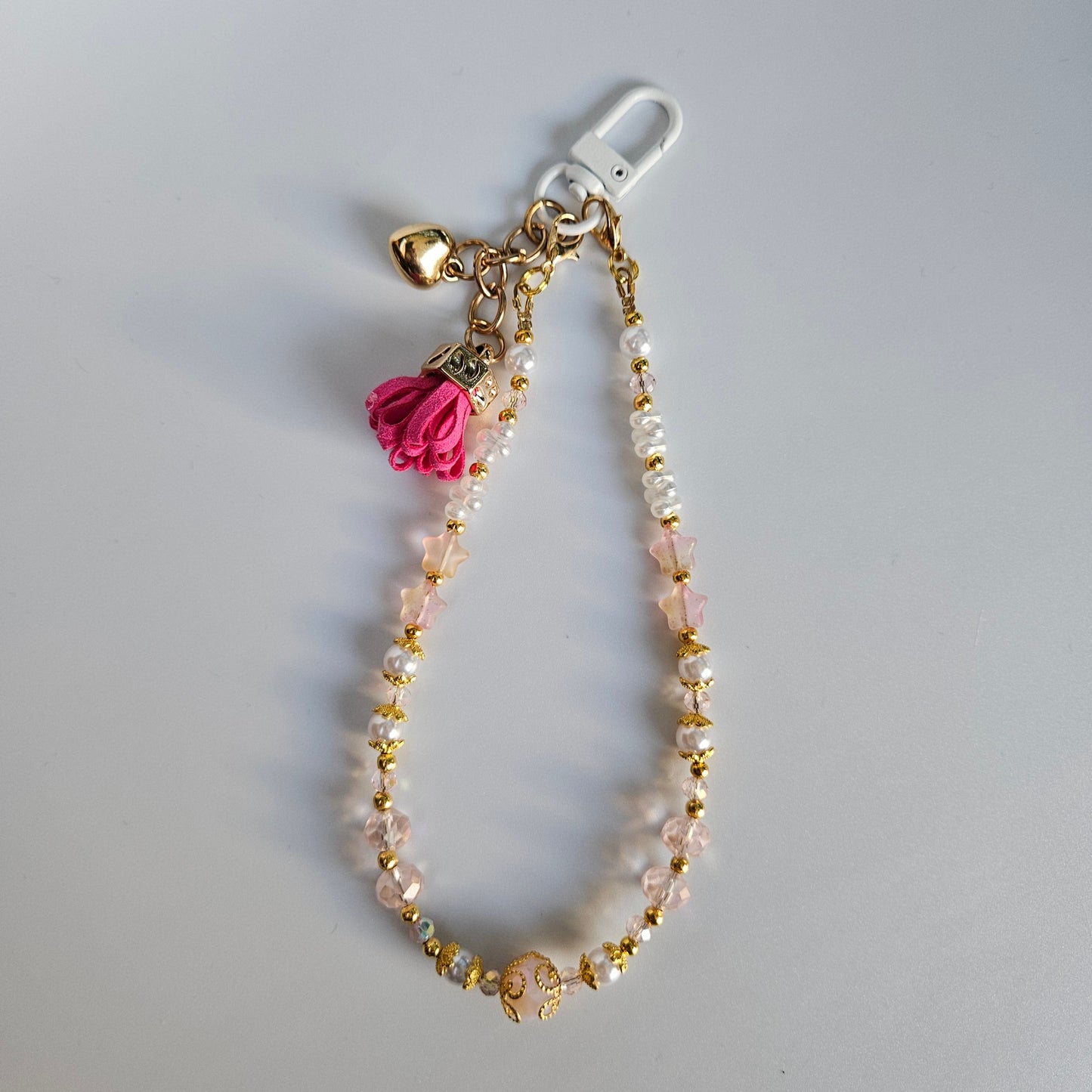 Dainty Phone Wristlet - Glass Stars, Pearls and Cute Dangle Accessory