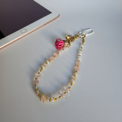 Dainty Phone Wristlet - Glass Stars, Pearls and Cute Dangle Accessory
