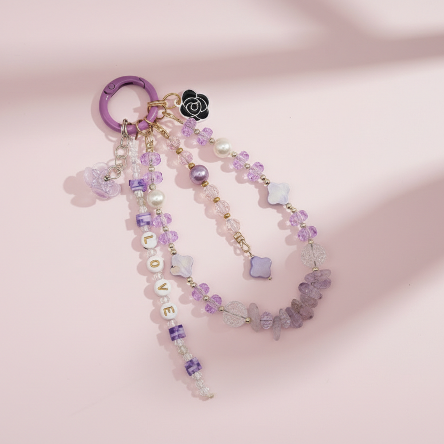 Purple LOVE Bag Charm