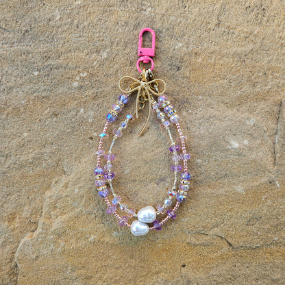 Purple crystal wristlet