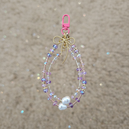 Purple crystal wristlet