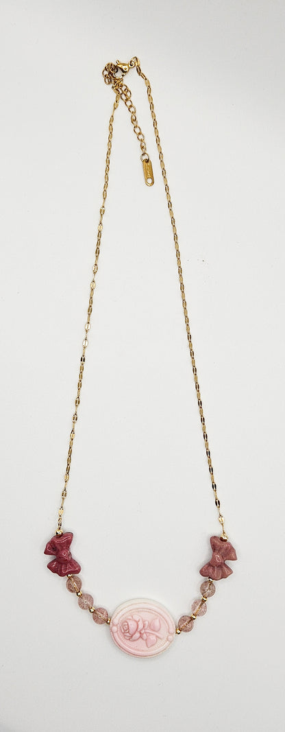 Bows & Rose Necklace