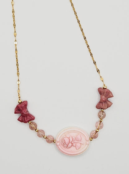 Bows & Rose Necklace