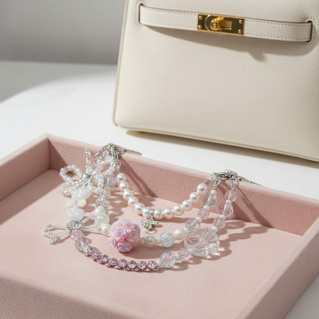 Blush & Pearls Bag Charm