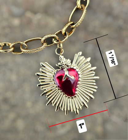 Sacred Heart Necklace - Charmed Collection 16"