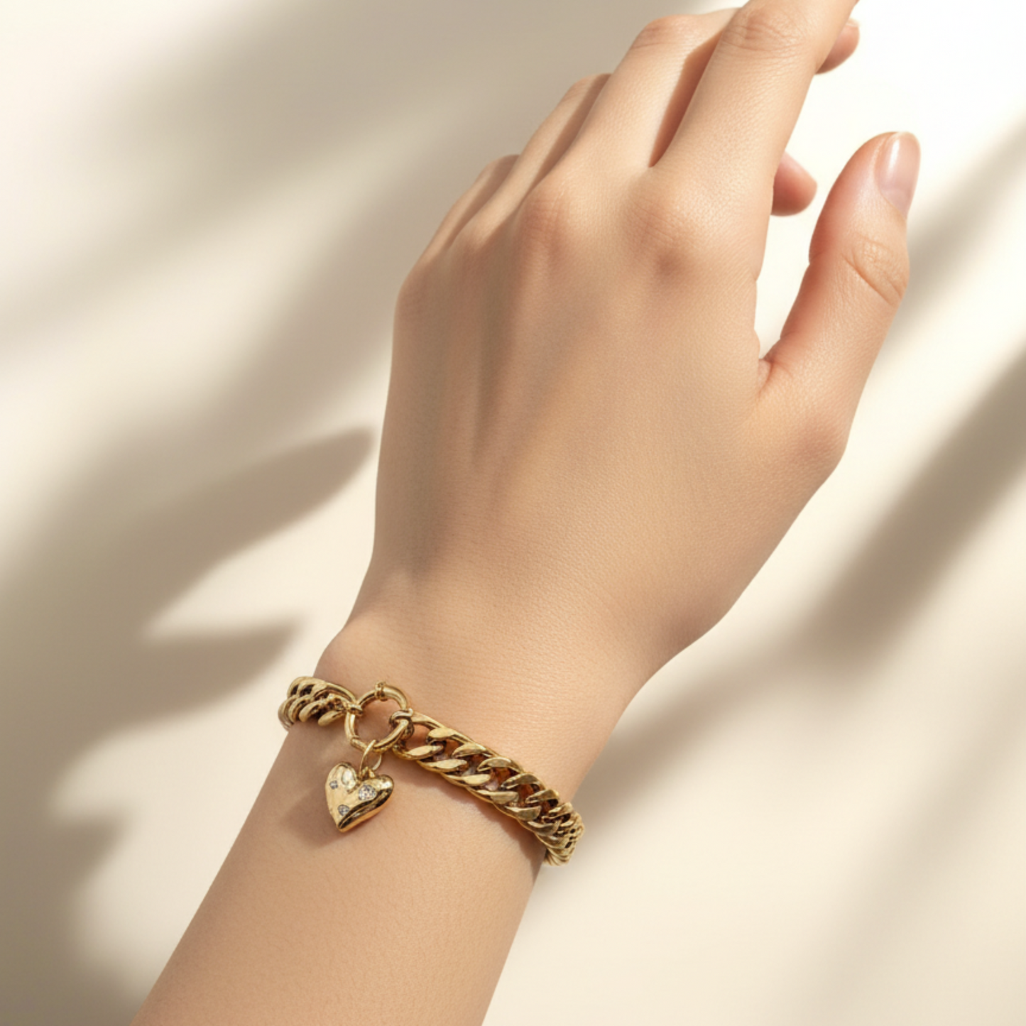 Gold-Plated Cuban Chain Bracelet - 7"