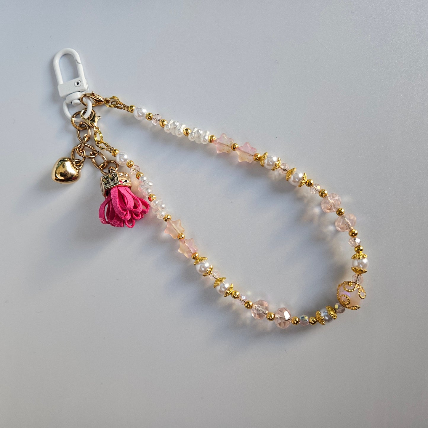 Dainty Phone Wristlet - Glass Stars, Pearls and Cute Dangle Accessory