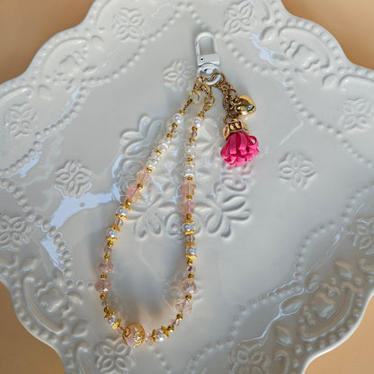 Dainty Phone Wristlet - Glass Stars, Pearls and Cute Dangle Accessory