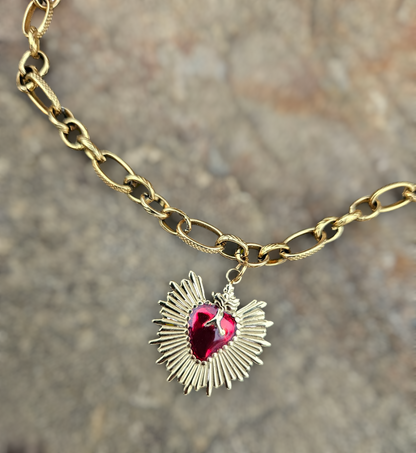 Sacred Heart Necklace - Charmed Collection 16"